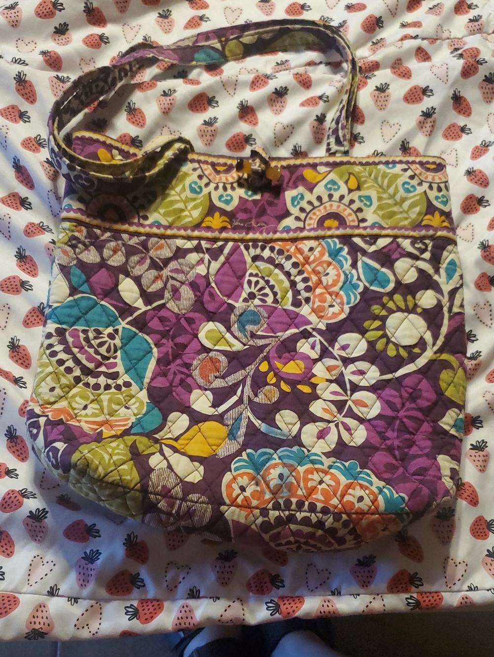 Vera BRADLEY RETIRED PLUM CRAZY Quilted  Shoulder Bag TOTE